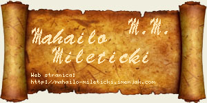 Mahailo Mileticki vizit kartica
